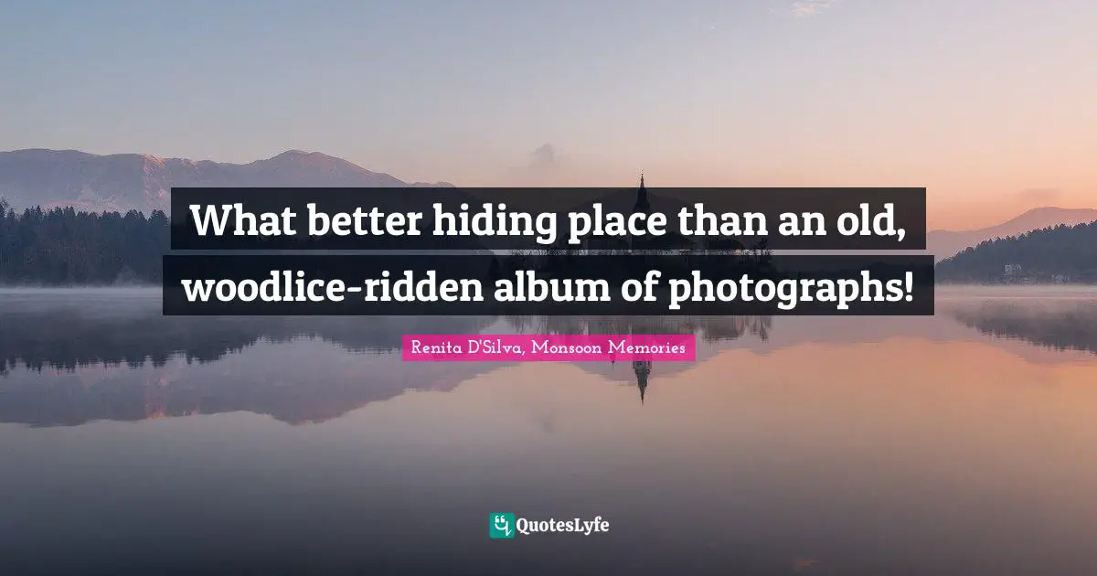 What better hiding place than an old, woodlice-ridden album of photographs!