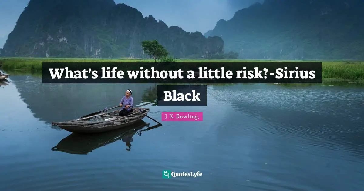 What's life without a little risk?-Sirius Black