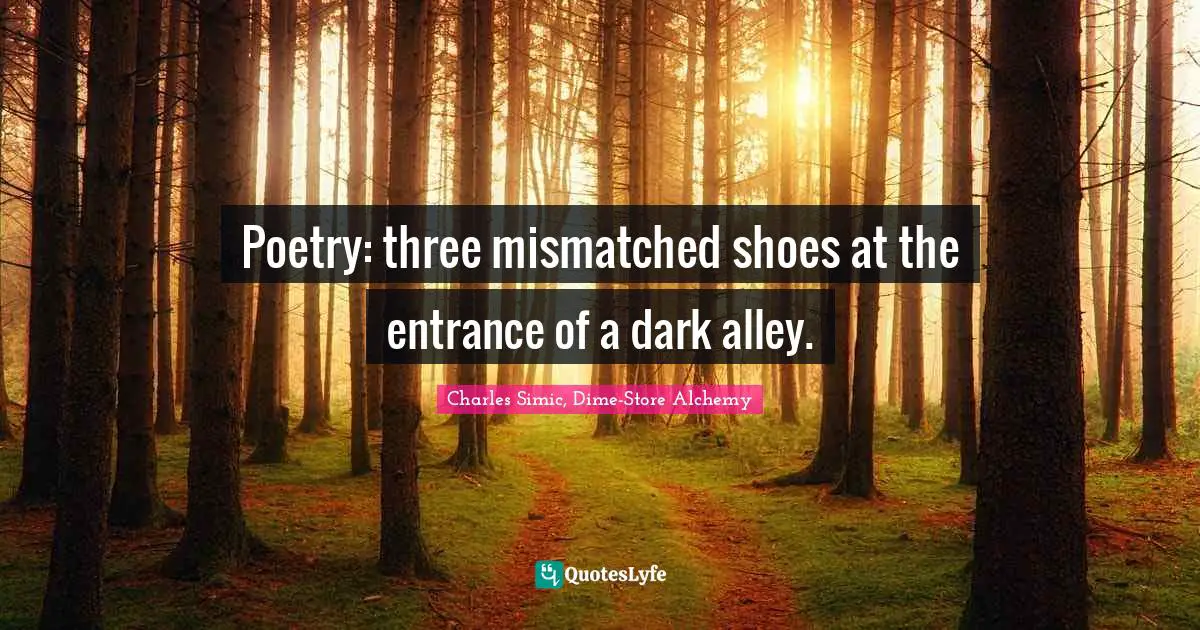 Poetry: three mismatched shoes at the entrance of a dark alley.