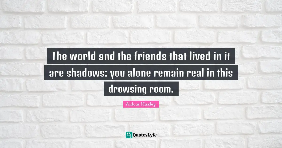 The world and the friends that lived in it are shadows: you alone remain real in this drowsing room.