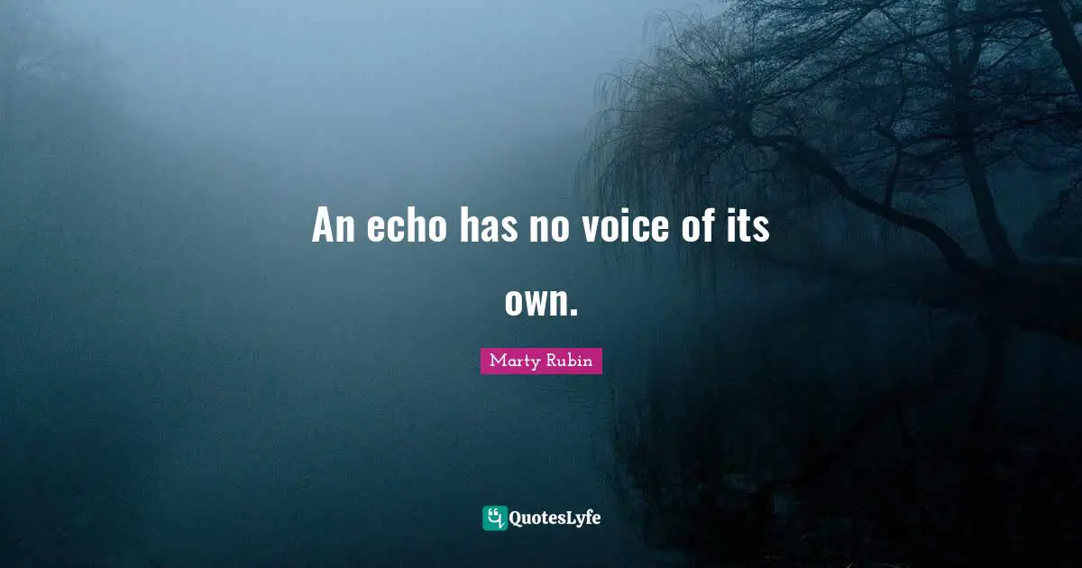 An echo has no voice of its own.