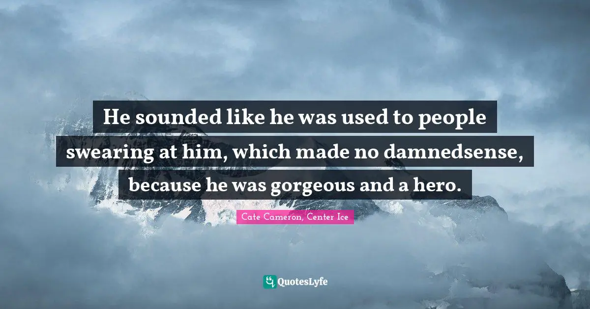Teenage Love Quotes: "He sounded like he was used to people swearing at him, which made no damnedsense, because he was gorgeous and a hero."
