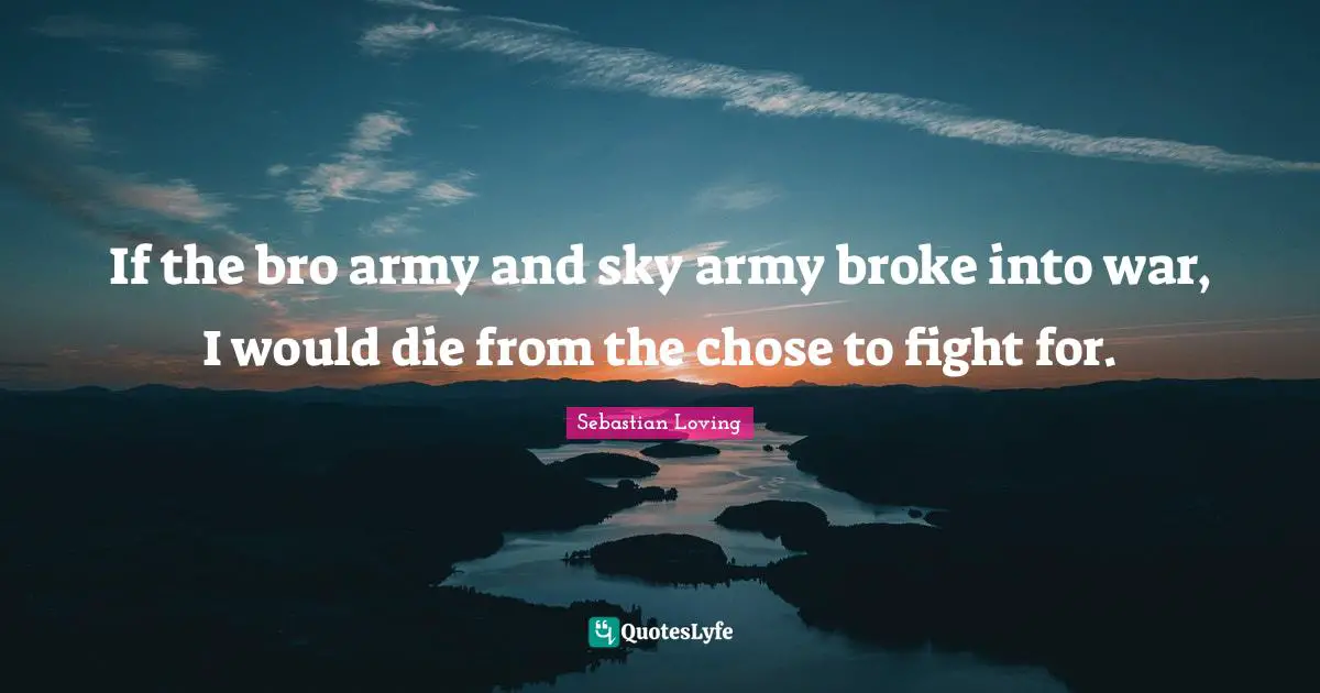 If the bro army and sky army broke into war, I would die from the chose to fight for.