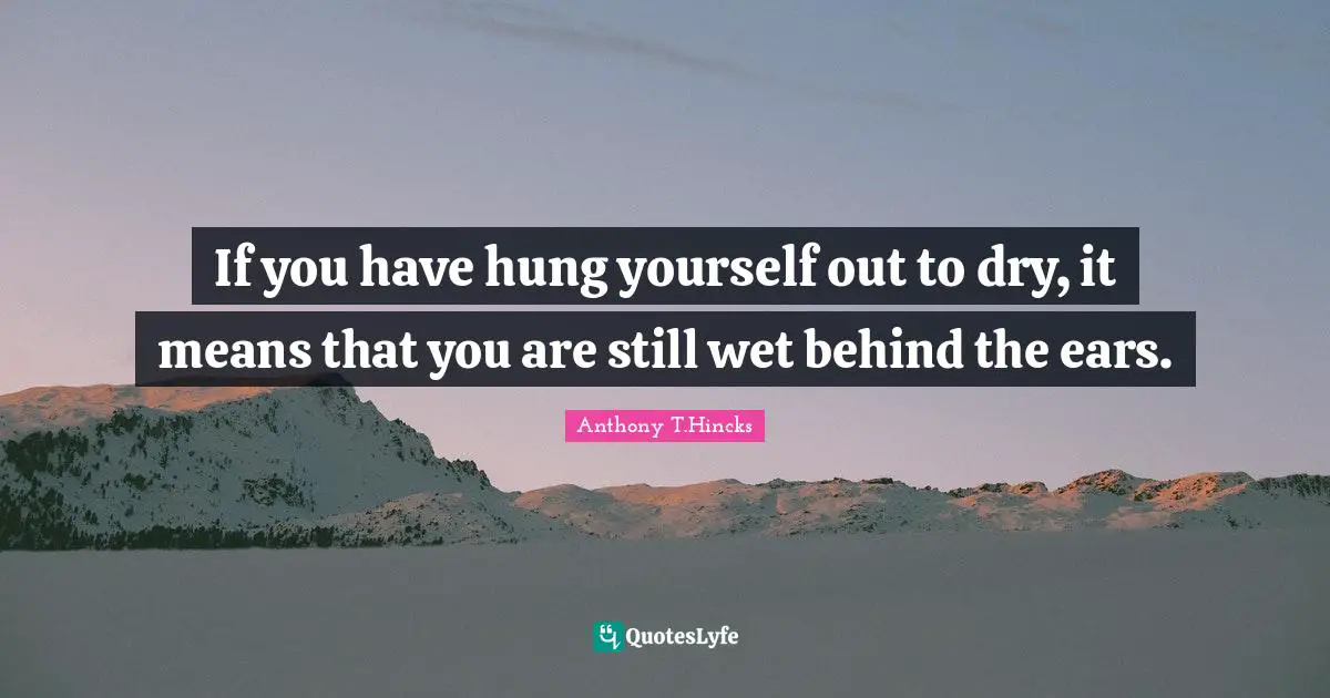 If you have hung yourself out to dry, it means that you are still wet behind the ears.