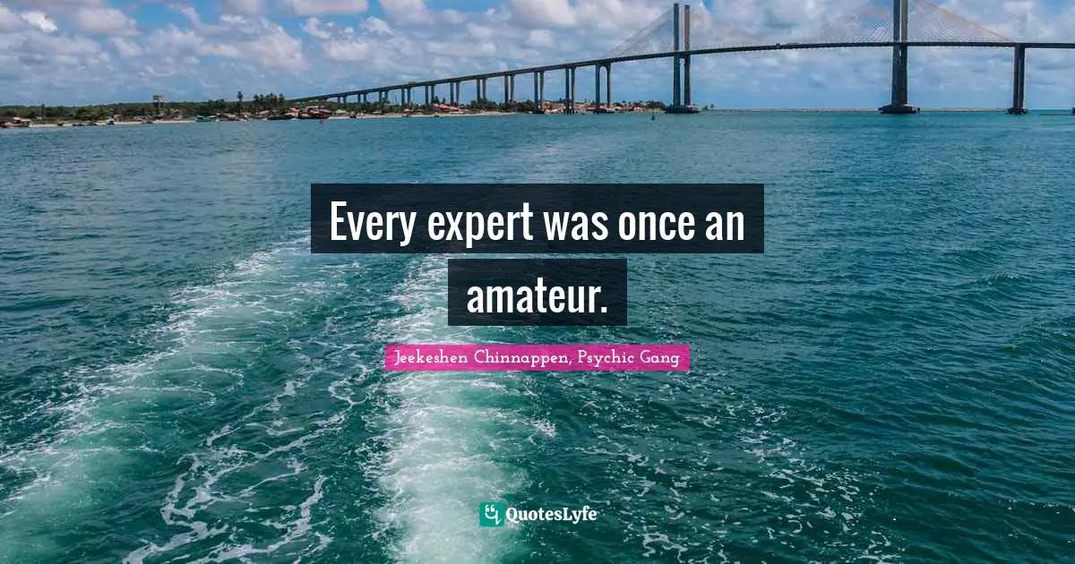 Every expert was once an amateur.