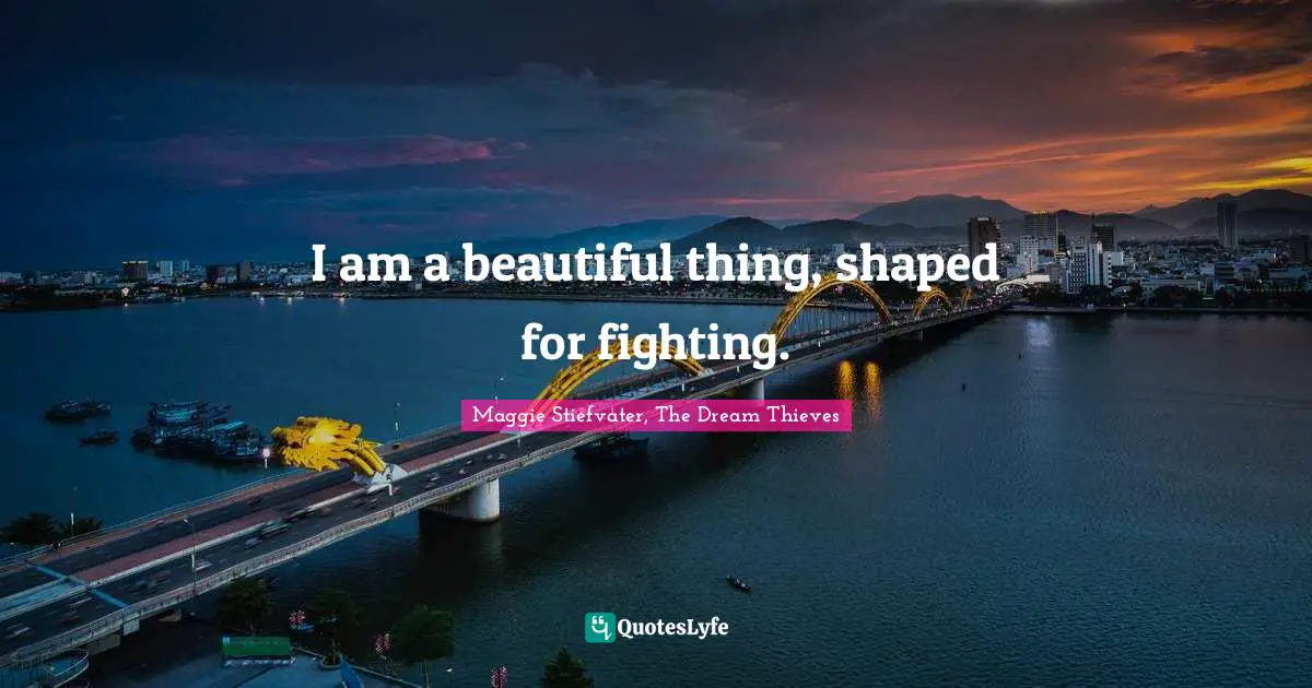 I am a beautiful thing, shaped for fighting.