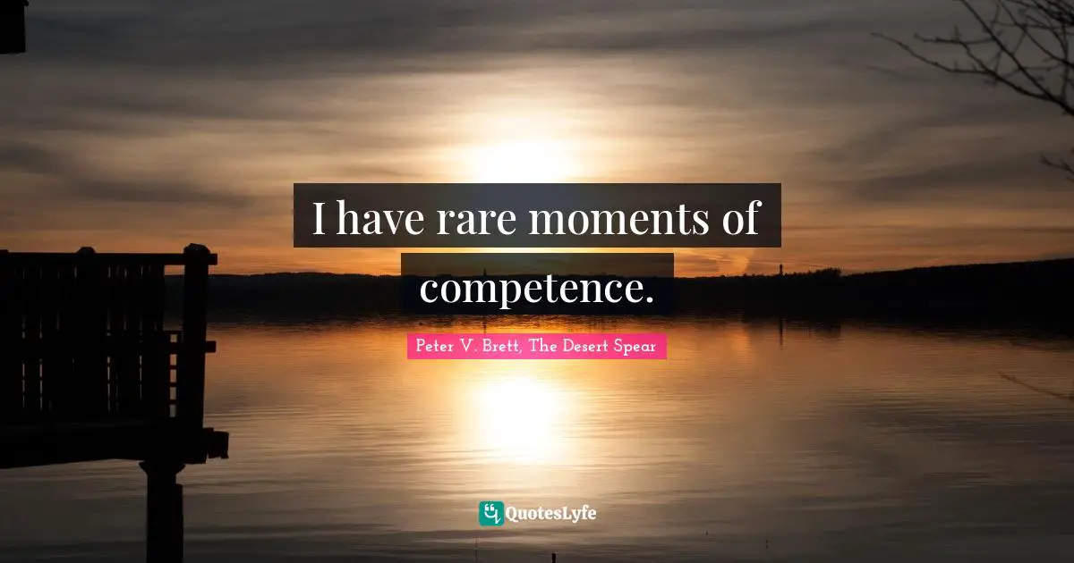 I have rare moments of competence.