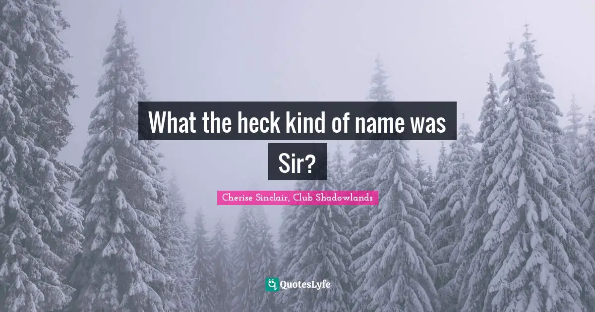 What the heck kind of name was Sir?