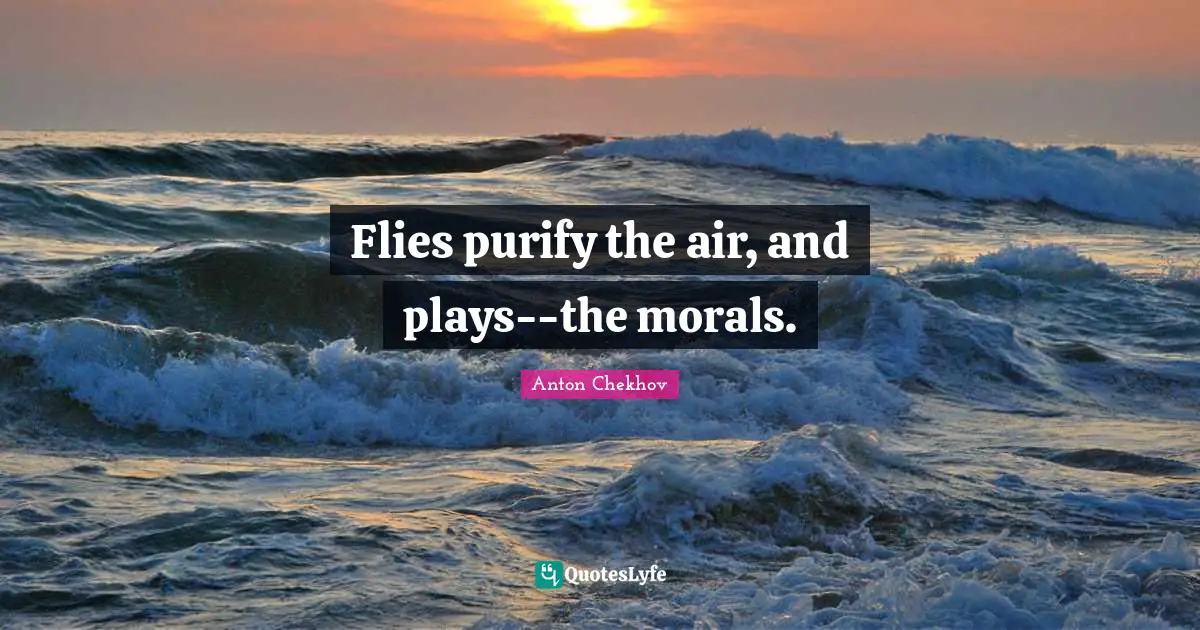 Flies purify the air, and plays--the morals.