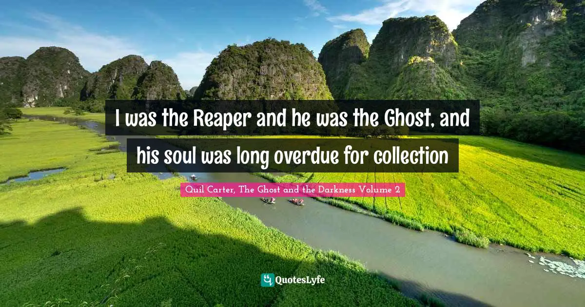 Quil Carter, The Ghost And The Darkness Volume 2 Quotes: "I was the Reaper and he was the Ghost, and his soul was long overdue for collection"
