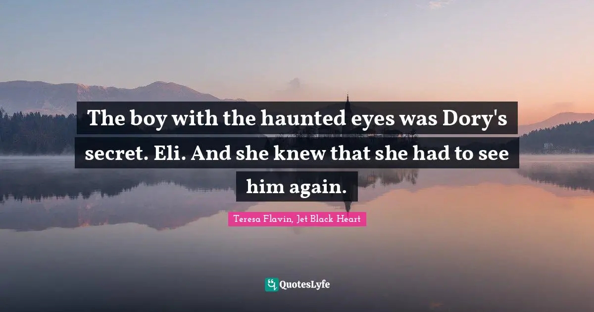 The boy with the haunted eyes was Dory's secret. Eli. And she knew that she had to see him again.