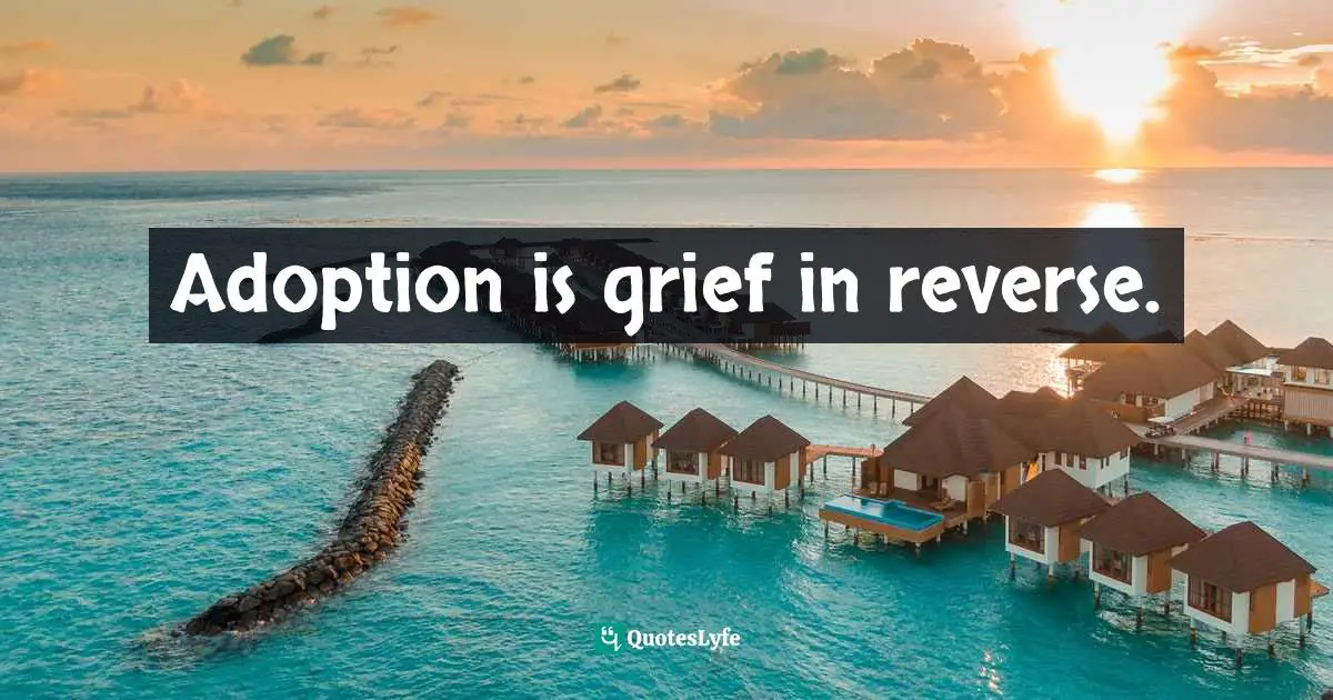 Adoption is grief in reverse.