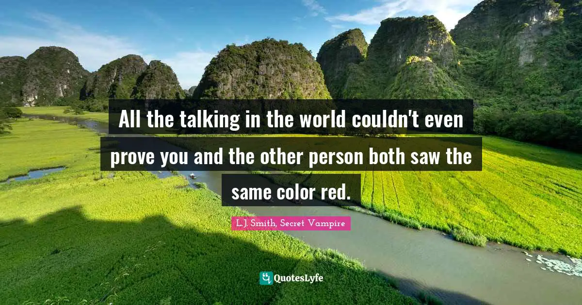 All the talking in the world couldn't even prove you and the other person both saw the same color red.