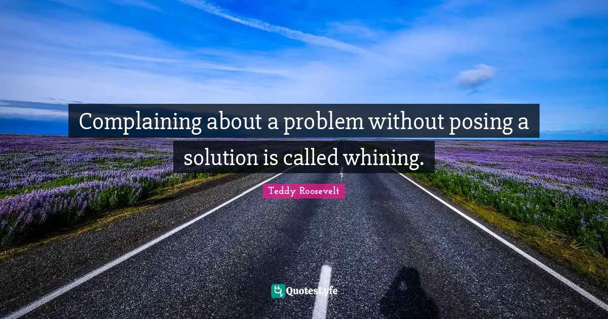 Complaining about a problem without posing a solution is called whining.