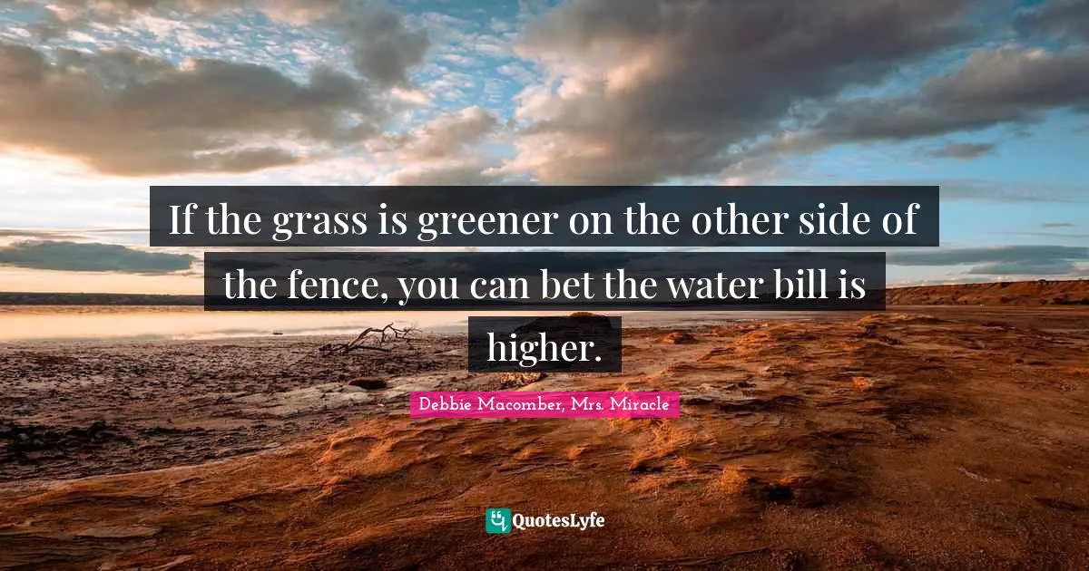 Envy Quotes: "If the grass is greener on the other side of the fence, you can bet the water bill is higher."