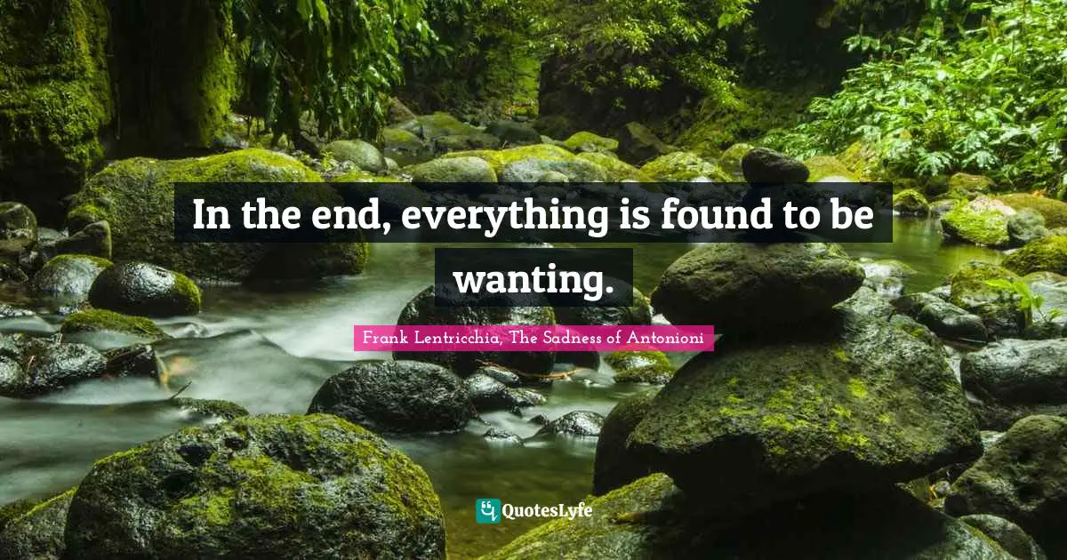 In the end, everything is found to be wanting.