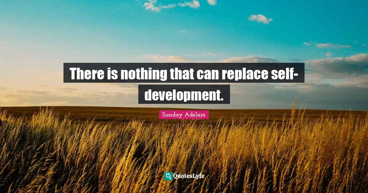 Replace Quotes: "There is nothing that can replace self-development."