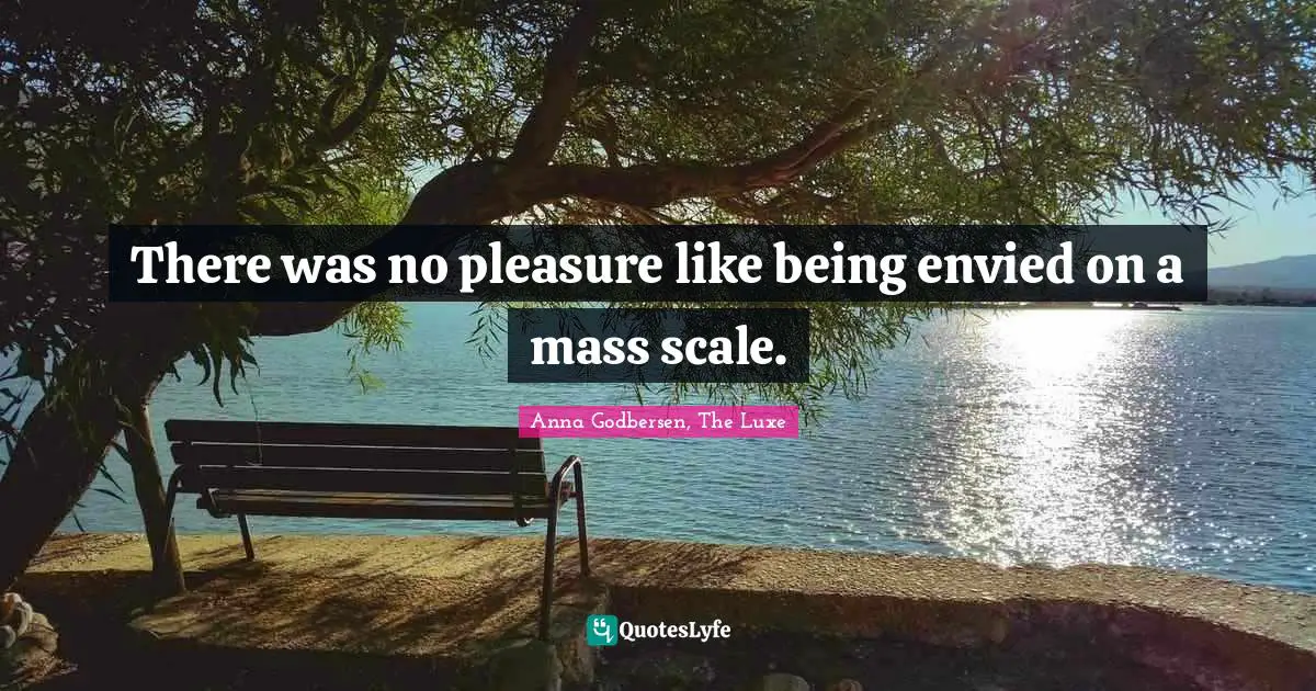 There was no pleasure like being envied on a mass scale.