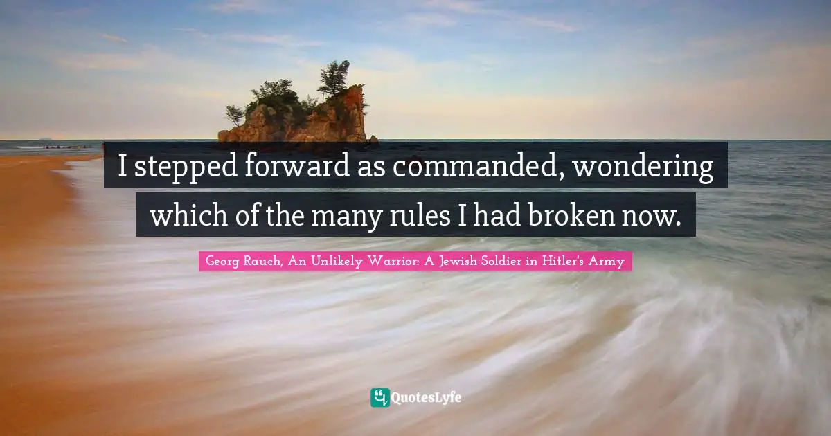 I stepped forward as commanded, wondering which of the many rules I had broken now.