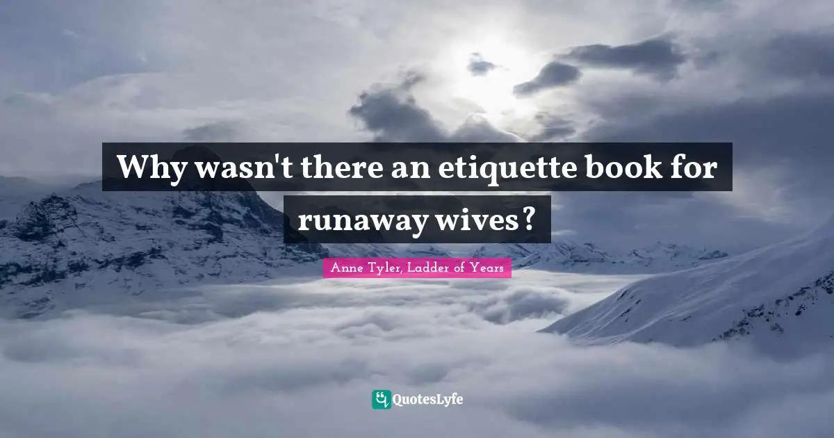 Why wasn't there an etiquette book for runaway wives?