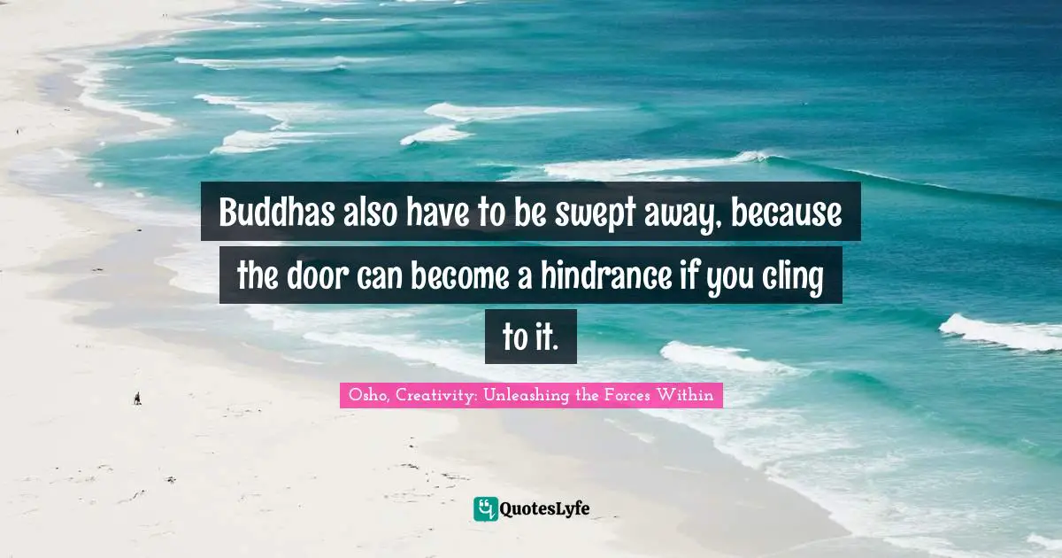 Buddhas also have to be swept away, because the door can become a hindrance if you cling to it.