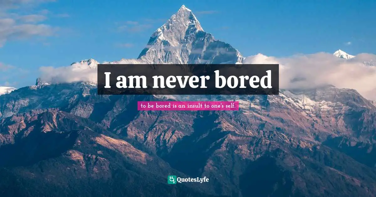 I am never bored
