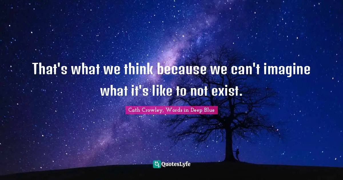 That's what we think because we can't imagine what it's like to not exist.