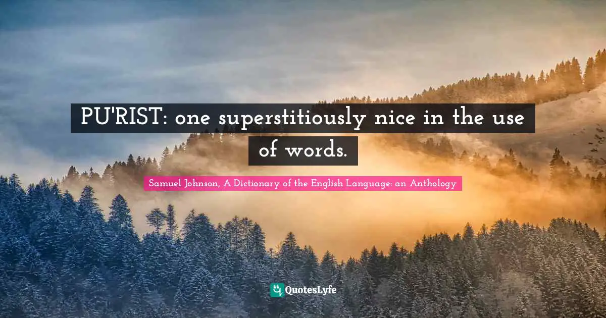 PU'RIST: one superstitiously nice in the use of words.