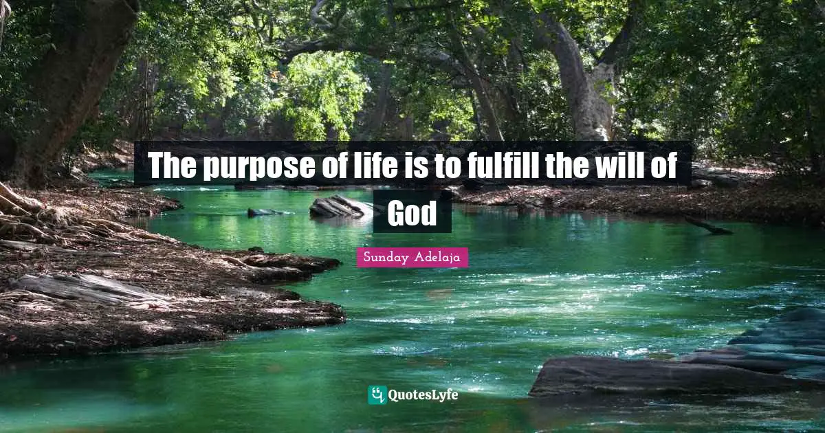 The purpose of life is to fulfill the will of God