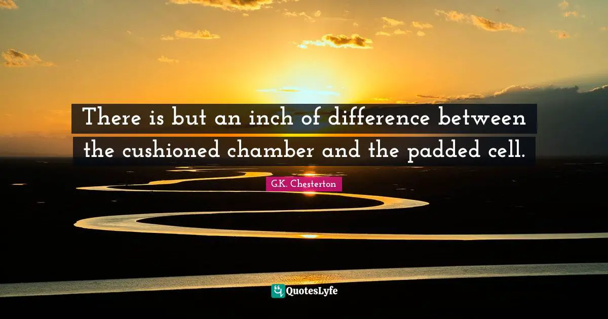 There is but an inch of difference between the cushioned chamber and the padded cell.