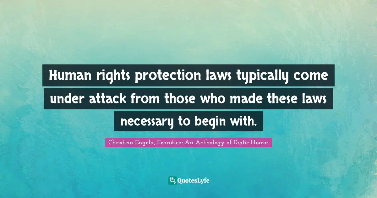 Human rights protection laws typically come under attack from those who made these laws necessary to begin with.