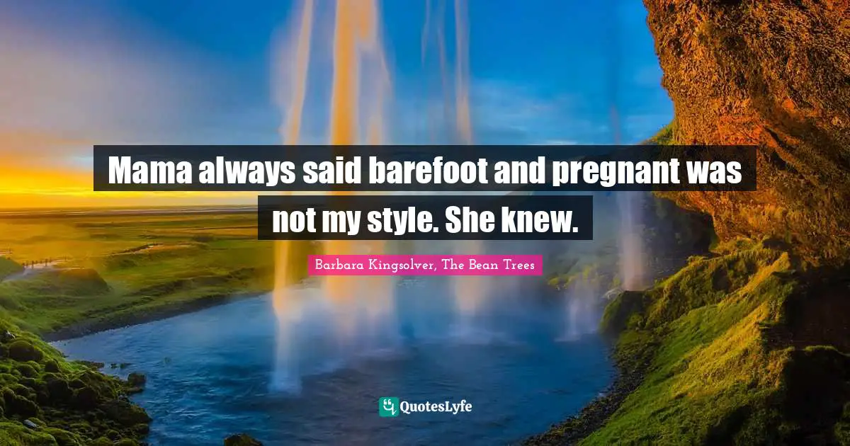 Mama always said barefoot and pregnant was not my style. She knew.