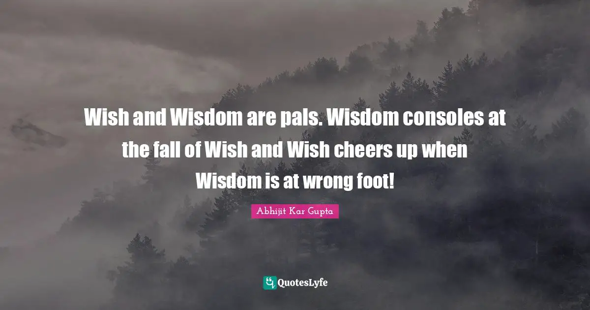 Wish and Wisdom are pals. Wisdom consoles at the fall of Wish and Wish cheers up when Wisdom is at wrong foot!