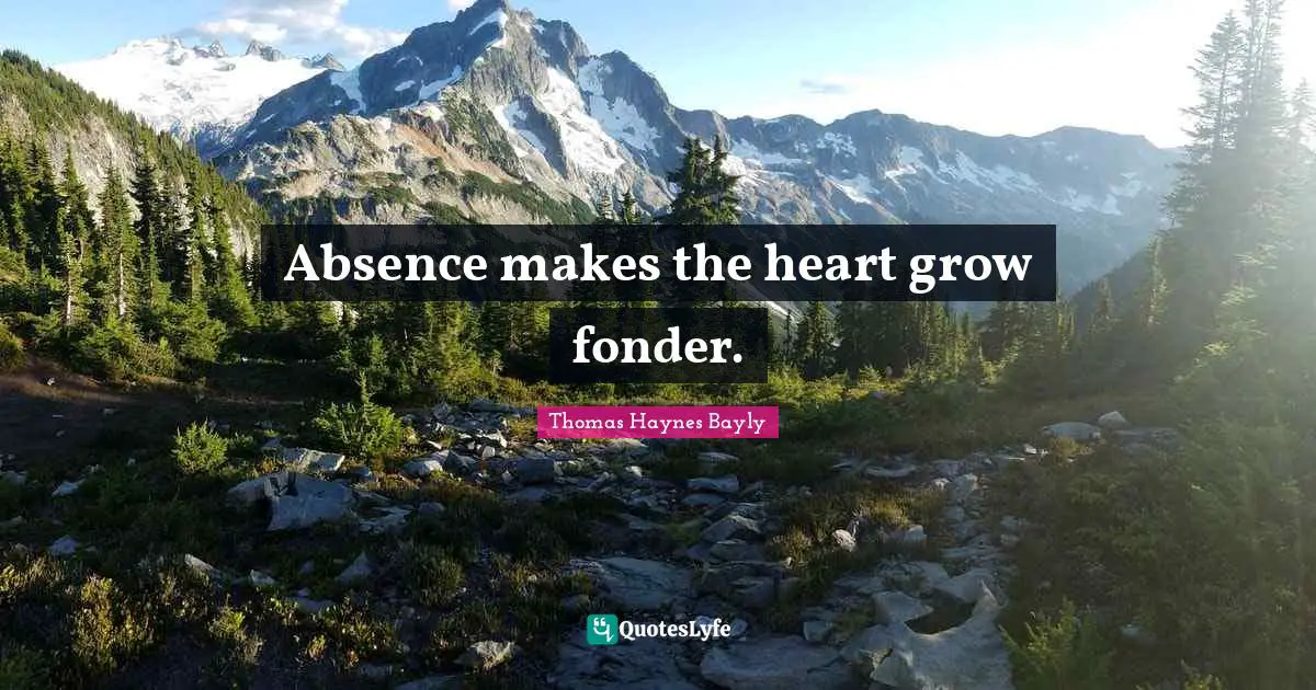 Absence makes the heart grow fonder.