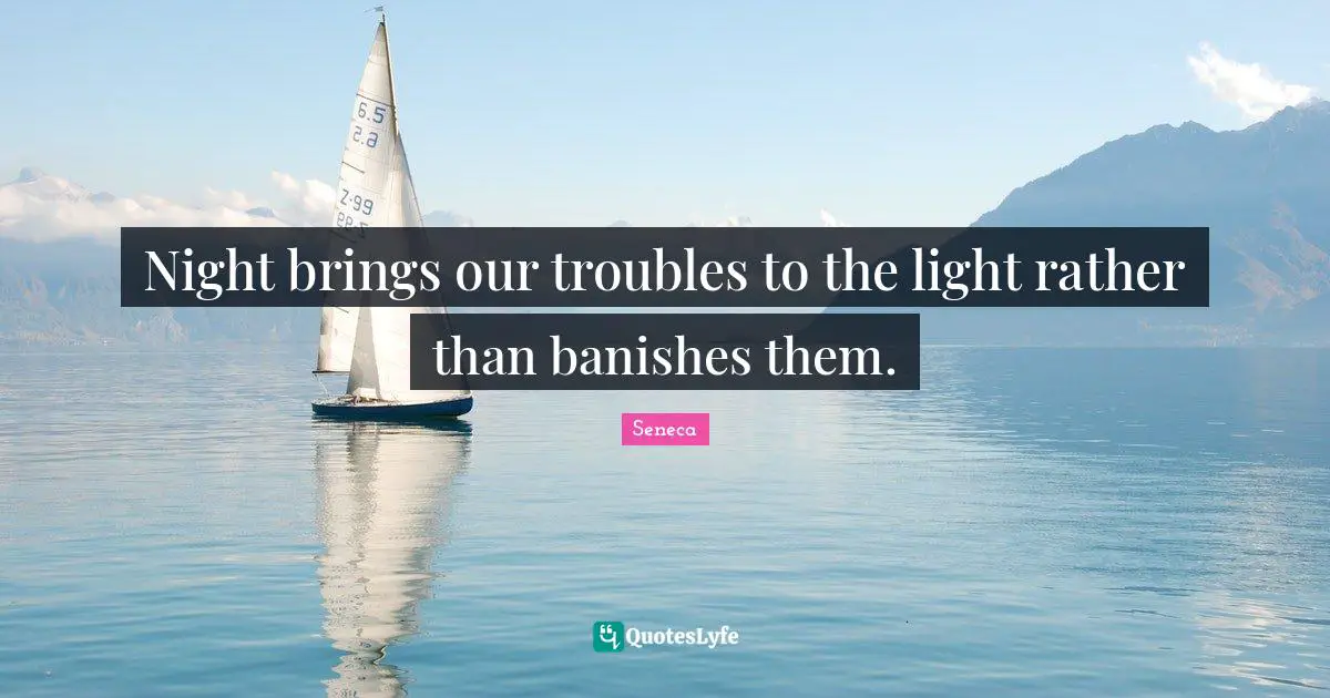 Night brings our troubles to the light rather than banishes them.