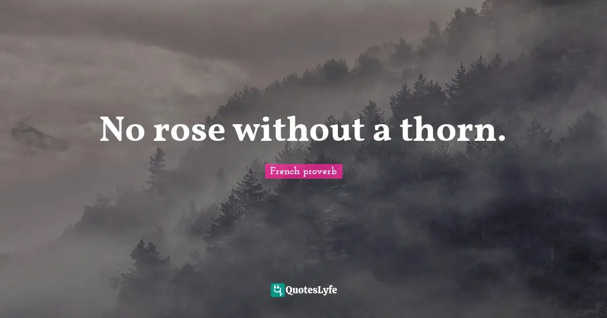 No rose without a thorn.