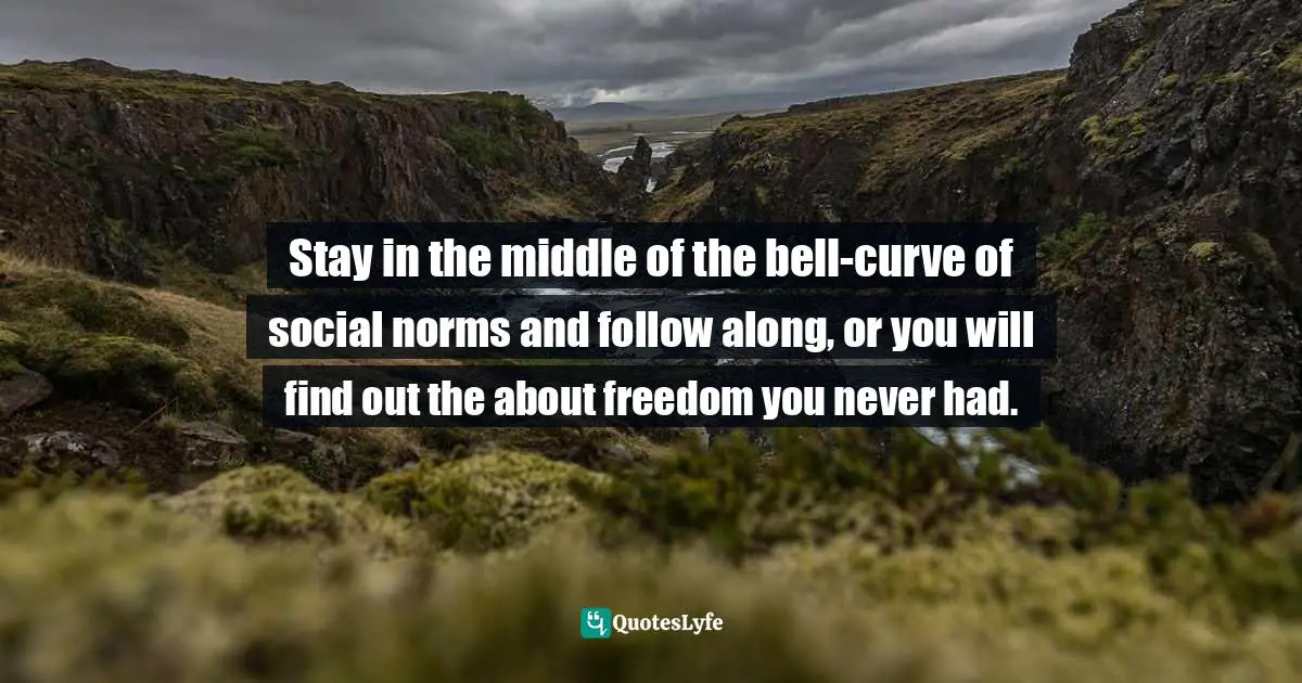 Stay in the middle of the bell-curve of social norms and follow along, or you will find out the about freedom you never had.