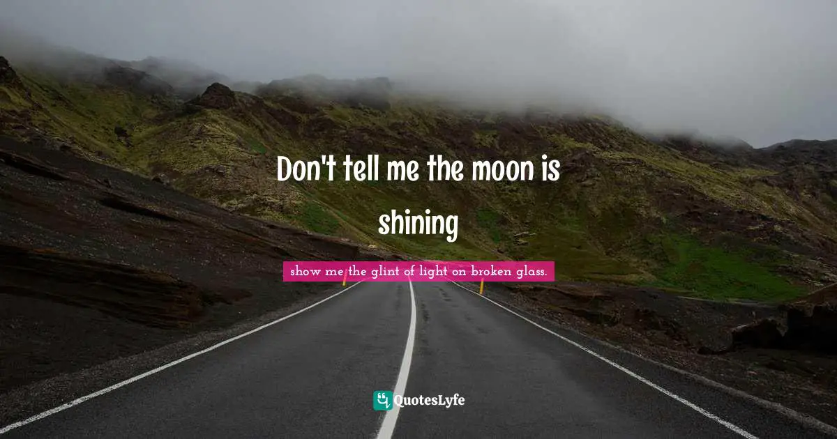 Don't tell me the moon is shining
