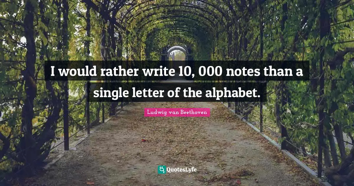 I would rather write 10, 000 notes than a single letter of the alphabet.