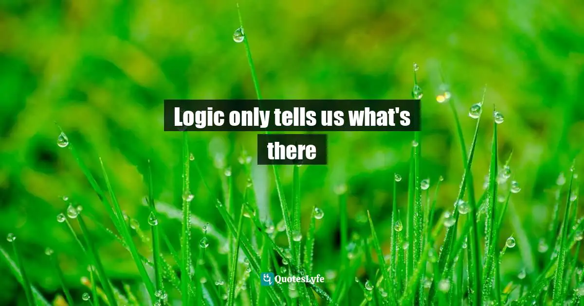 Logic only tells us what's there