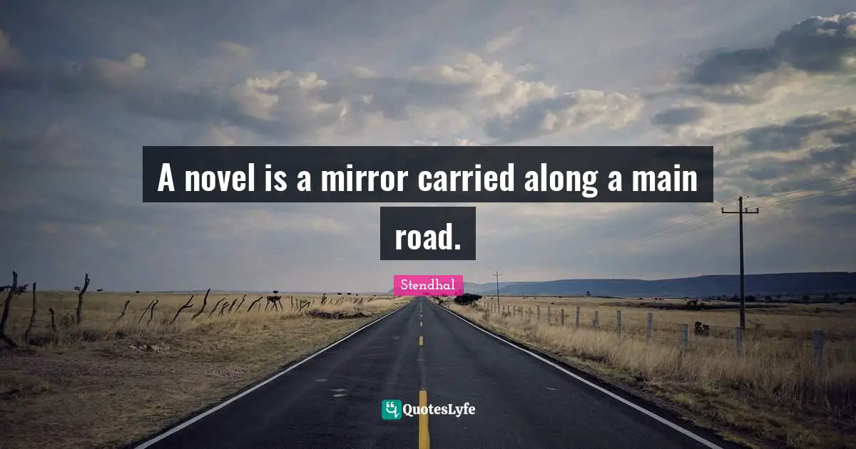 A novel is a mirror carried along a main road.