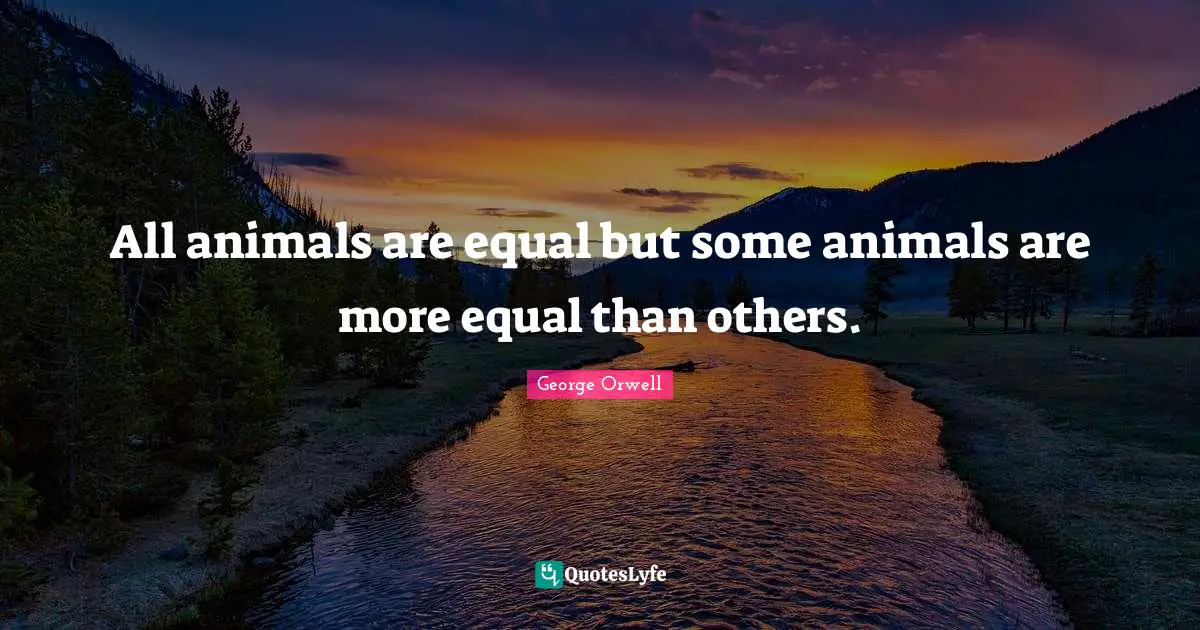 All animals are equal but some animals are more equal than others.
