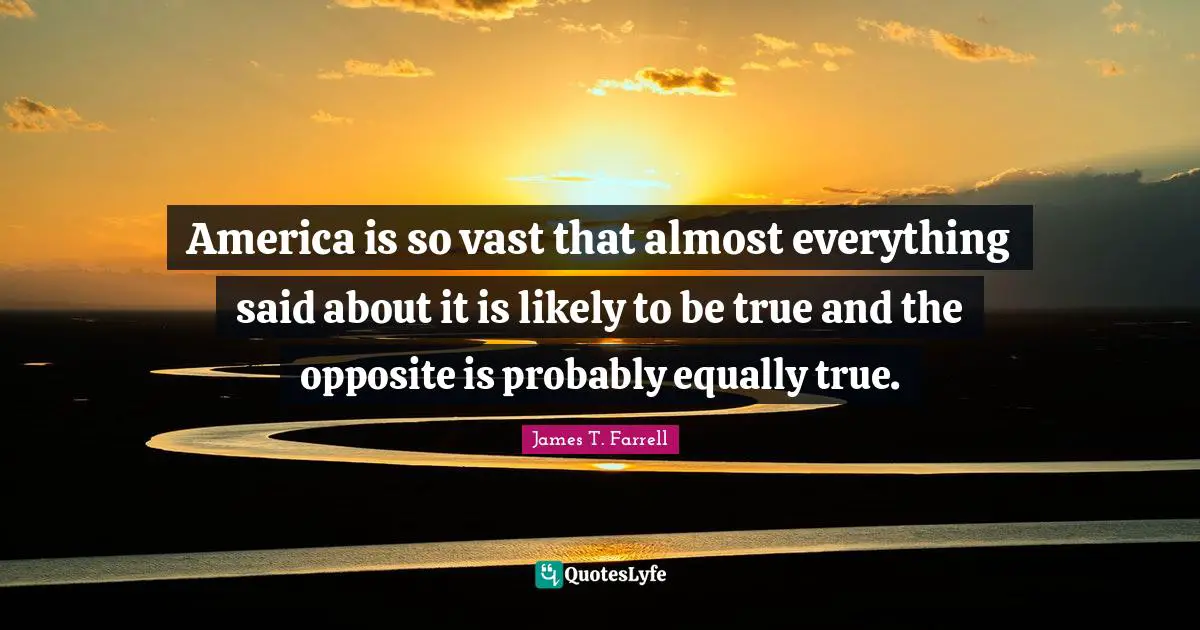 America is so vast that almost everything said about it is likely to be true and the opposite is probably equally true.