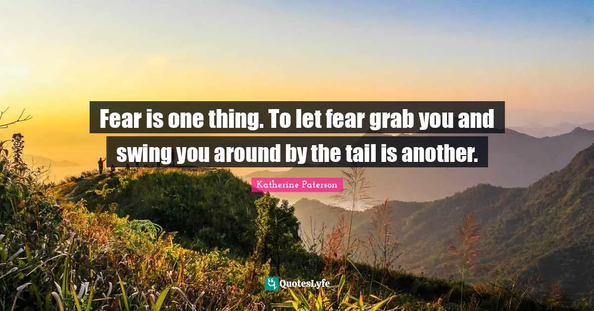 Fear is one thing. To let fear grab you and swing you around by the tail is another.