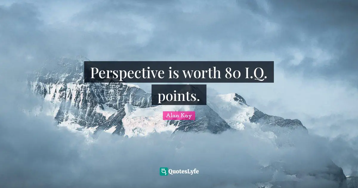 Perspective is worth 80 I.Q. points.