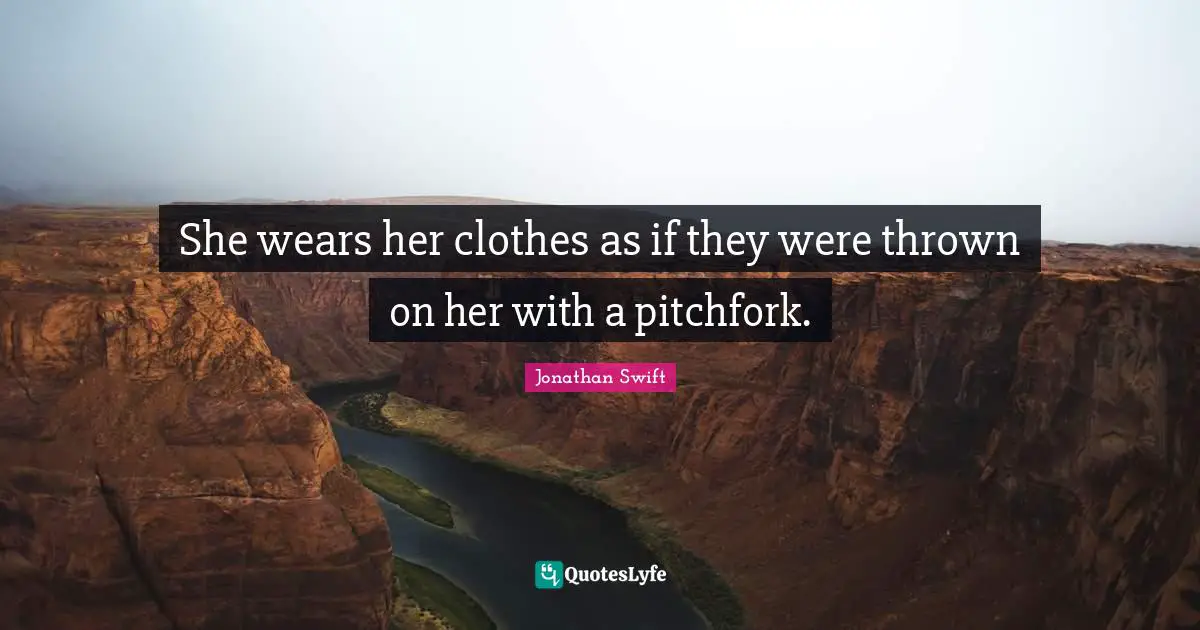 She wears her clothes as if they were thrown on her with a pitchfork.