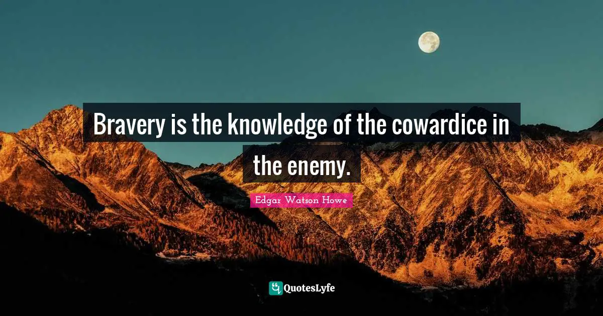 Bravery is the knowledge of the cowardice in the enemy.