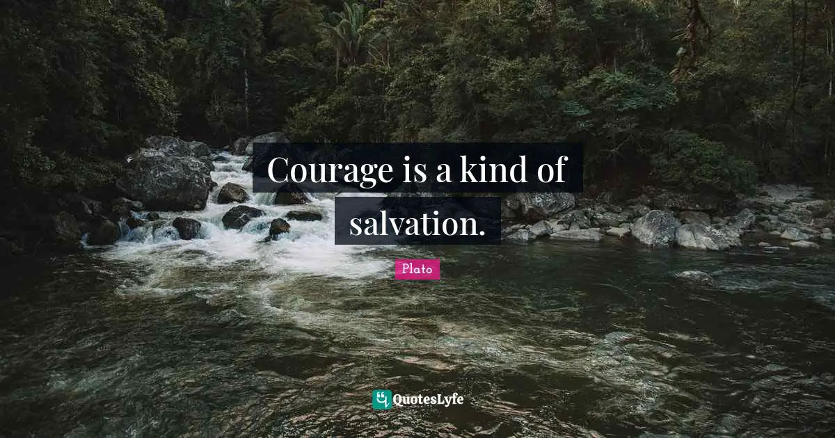 Courage is a kind of salvation.