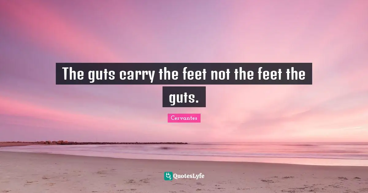 The guts carry the feet not the feet the guts.
