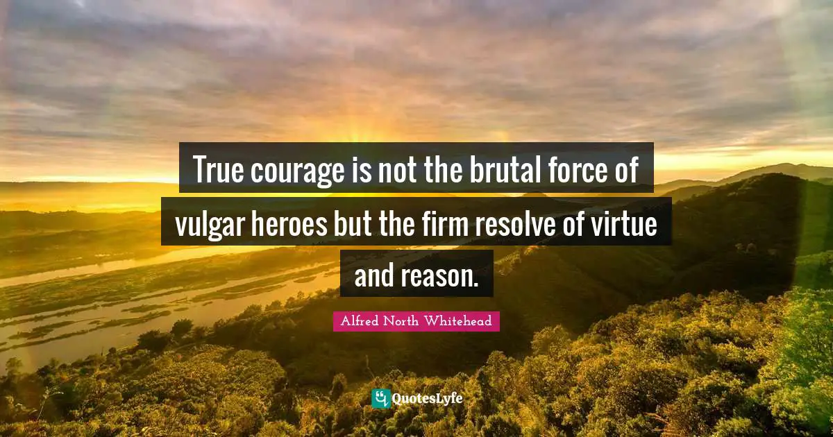 True courage is not the brutal force of vulgar heroes but the firm resolve of virtue and reason.